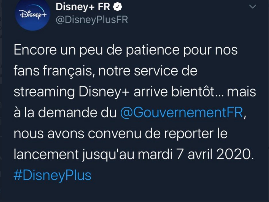 Disney+ reporté